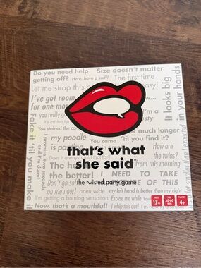 That's What She Said Party Game - White with Red Lip Graphic